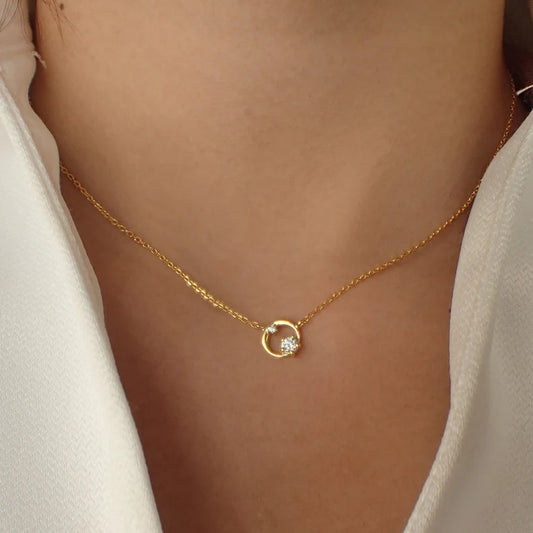 Elegant Gold Circle Necklace