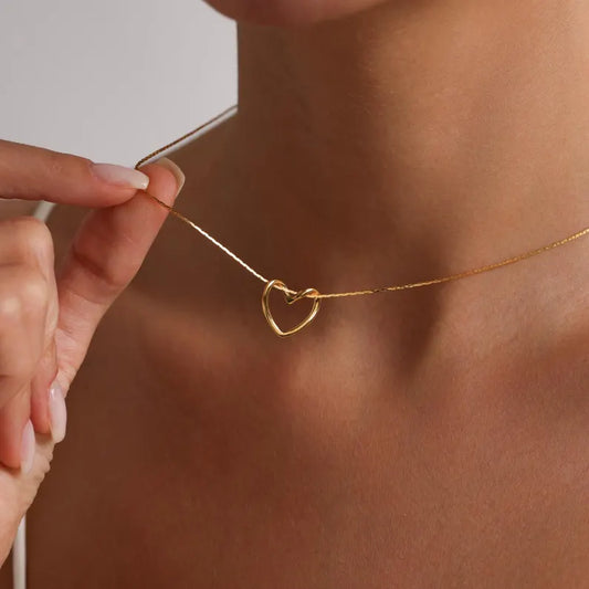 Minimalist Gold Heart Necklace