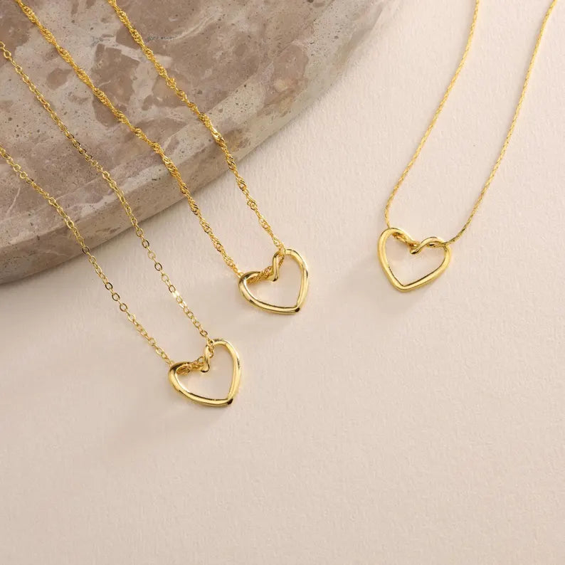 Minimalist Gold Heart Necklace